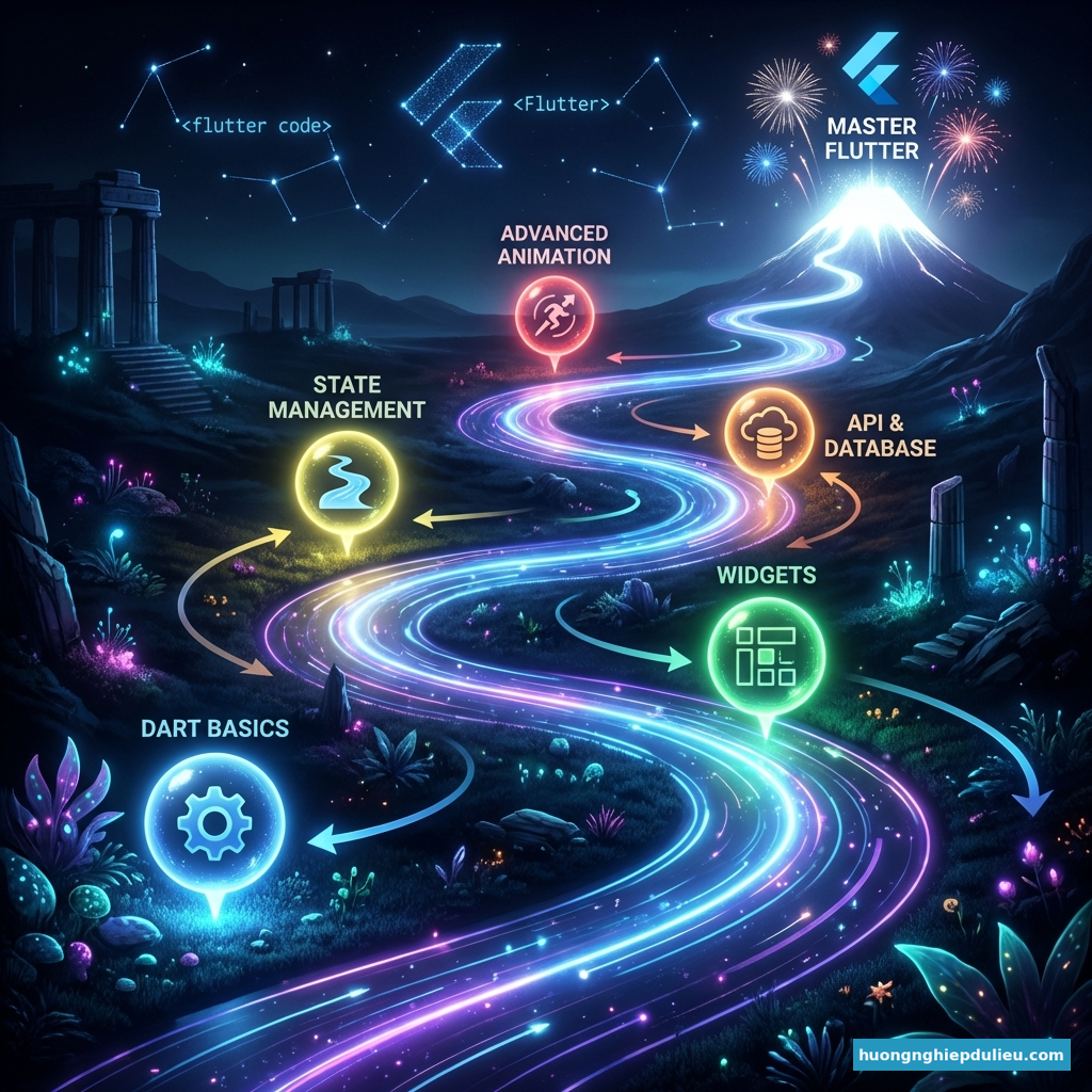 Lộ trình học Flutter chuyên nghiệp: Từ Dart đến Master