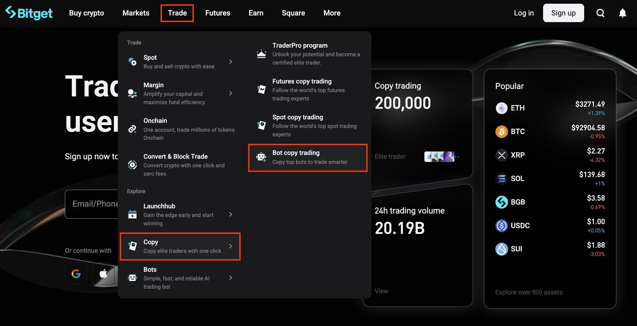 Giới thiệu về Giao dịch Sao ch&eacute;p Bot Bitget image 0