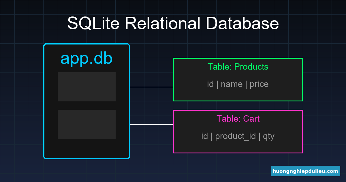 Cấu trúc bảng và quan hệ trong SQLite Mobile