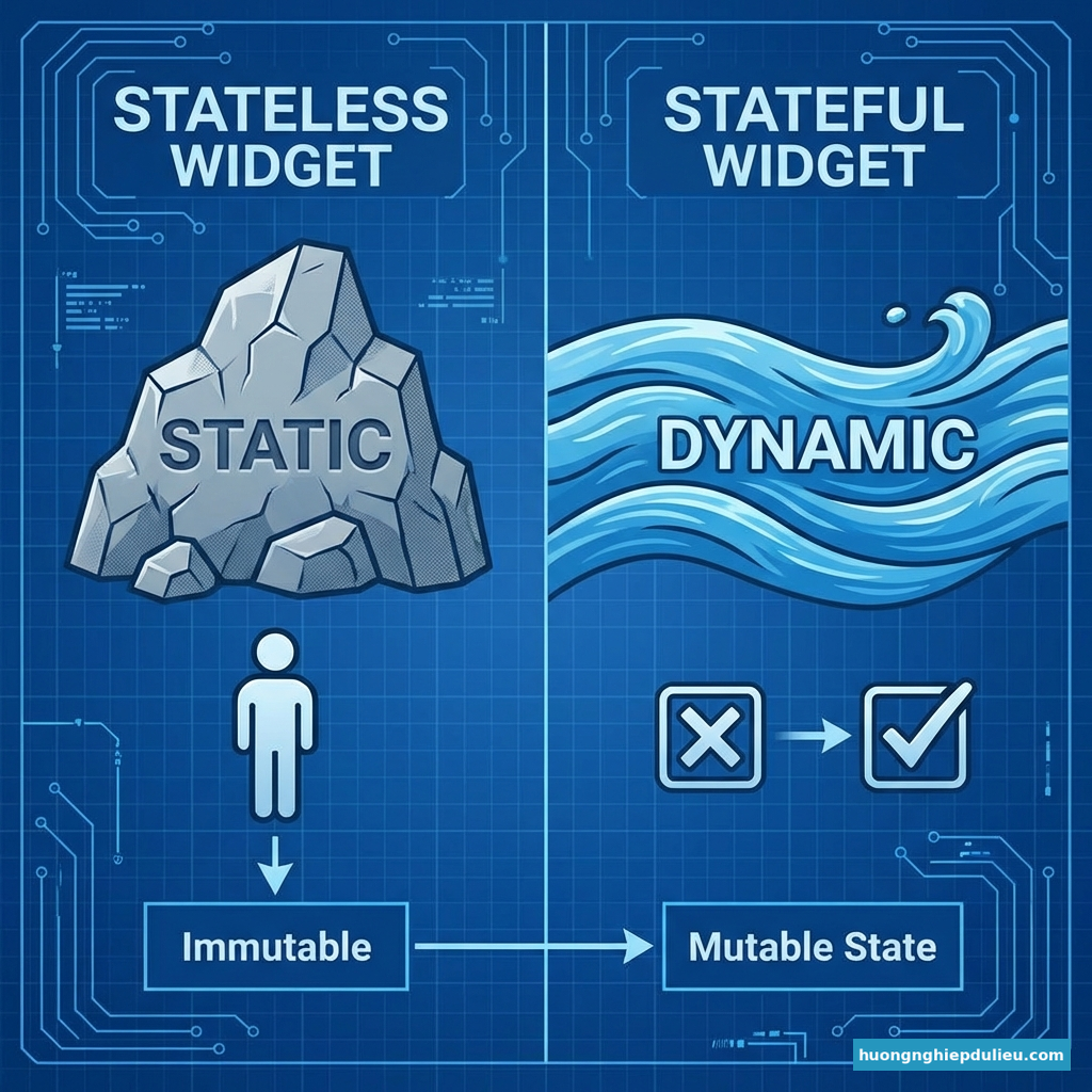 Widget trong Flutter: Bí quyết xây dựng UI mobile đẹp lung linh