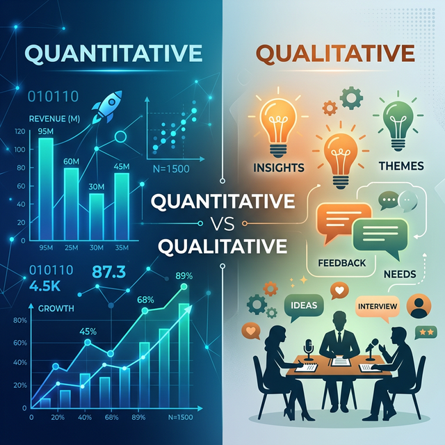 Định lượng và định tính là gì? Phương pháp nghiên cứu dữ liệu Quantitative và Qualitative