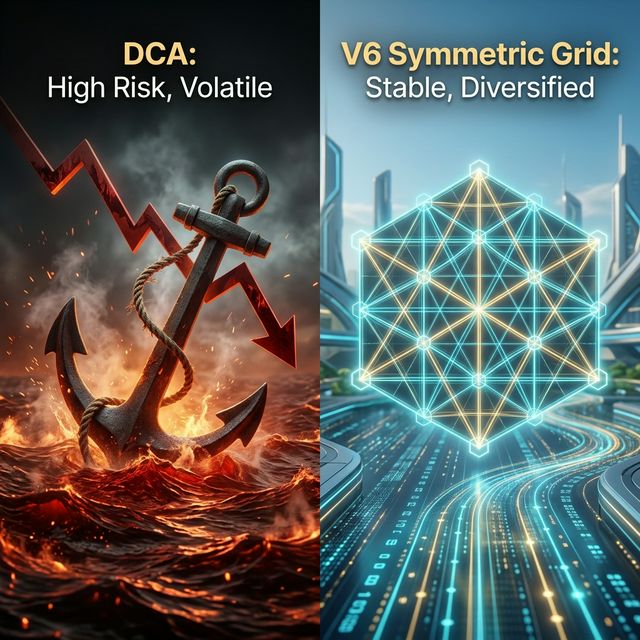 V6 VS. DCA: TẠI SAO RẢI LƯỚI ĐỐI XỨNG (SYMMETRIC GRID) LẠI AN TOÀN GẤP 10 LẦN?