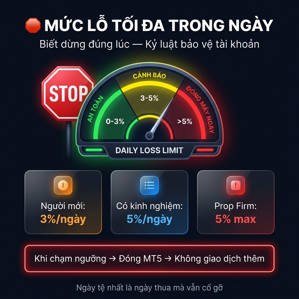 Mức lỗ tối đa trong ngày — Khi nào nên đóng máy?