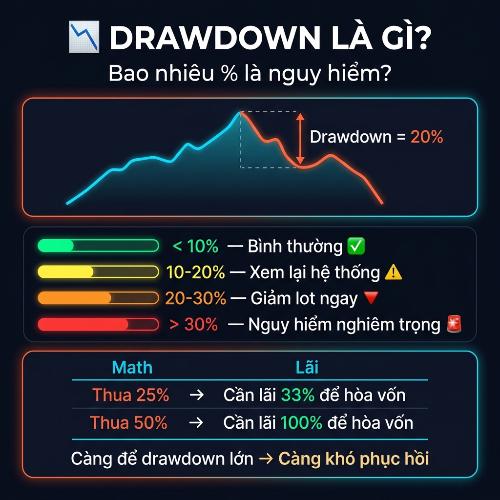 Drawdown là gì — Bao nhiêu % tài khoản là nguy hiểm?