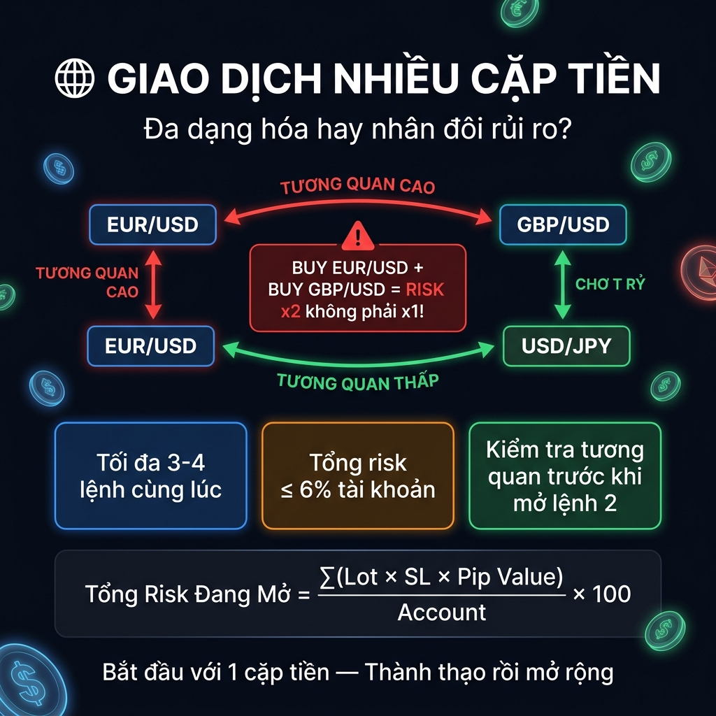 Giao dịch nhiều cặp tiền — Quản lý vốn thế nào cho đúng?