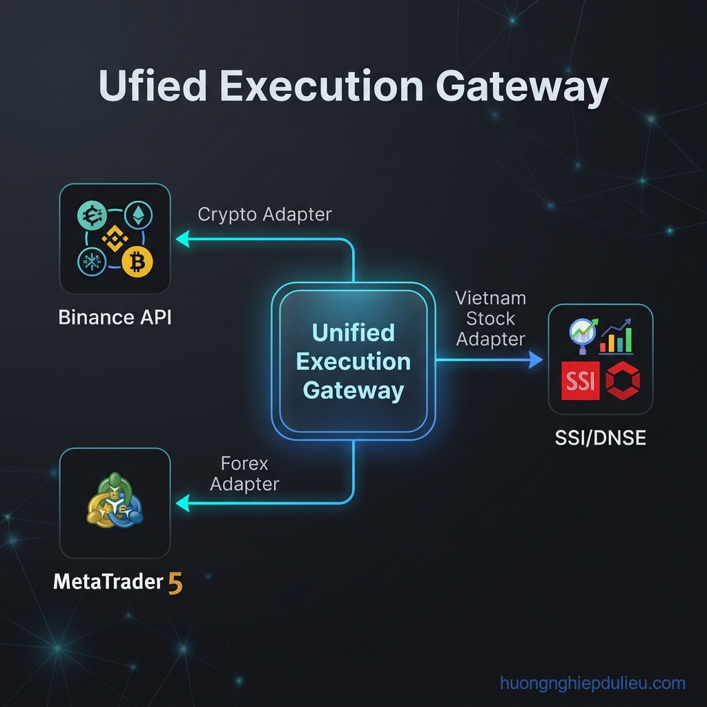 Thiết Kế Cổng Giao Dịch Đa Sàn (Unified Execution Gateway) Cho Crypto, Forex và Chứng Khoán Việt Nam