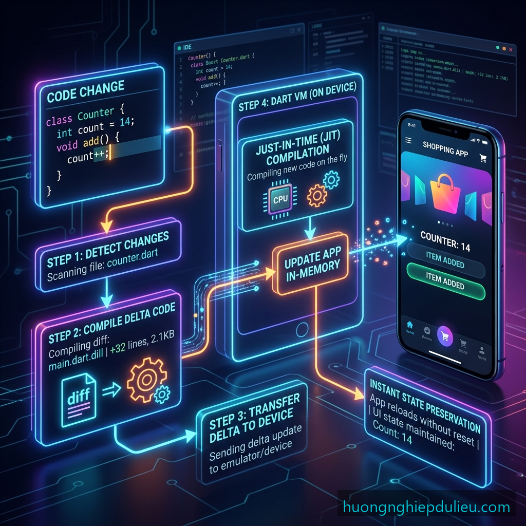 Phân Biệt Cơ Chế Hoạt Động Của Hot Reload Và Hot Restart Trong Flutter