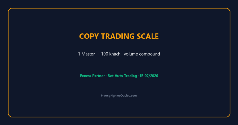 Copy Trading scale backcom IB: Từ 1 Master Bot đến 100 khách — volume compound