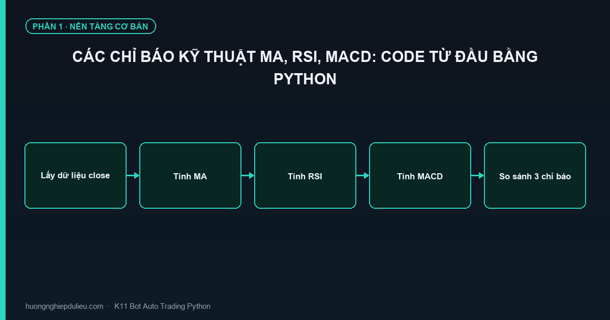 Các Chỉ Báo Kỹ Thuật MA, RSI, MACD: Code Từ Đầu Bằng Python