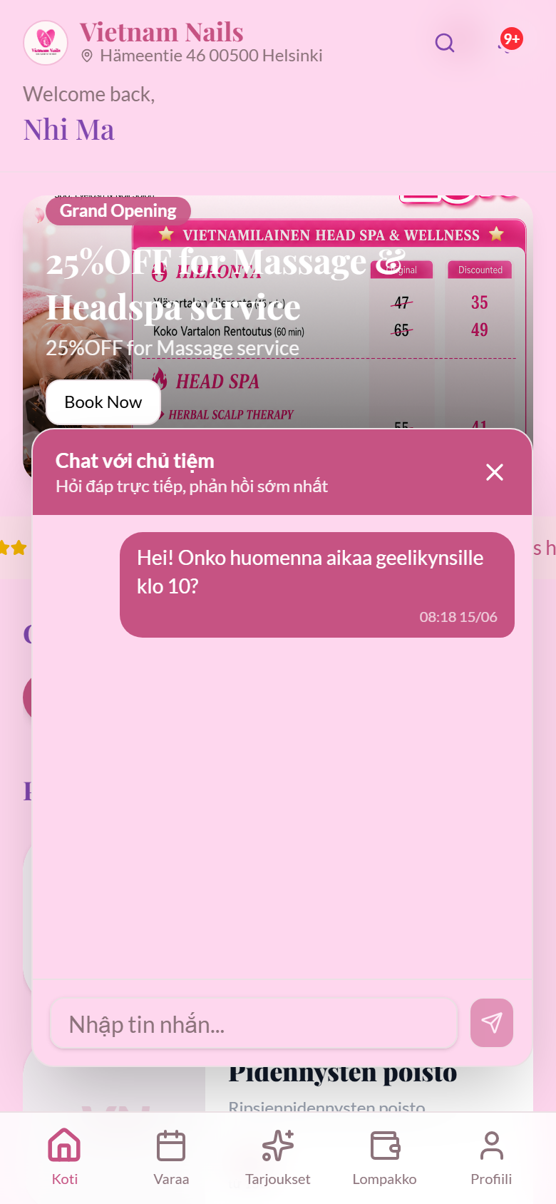 WhatsApp hay chat trong app? CRM tiệm nail/spa ở châu Âu — case study Vietnam Nails