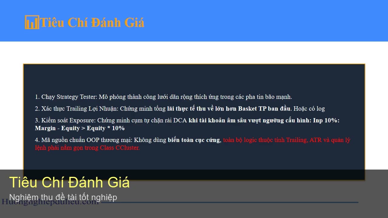 Đề Bài Tốt Nghiệp Phần 2: Grid Logic MT5 | ATR, Trailing Basket TP, DCA Blocked | XAUUSD EURUSD GBPUSD