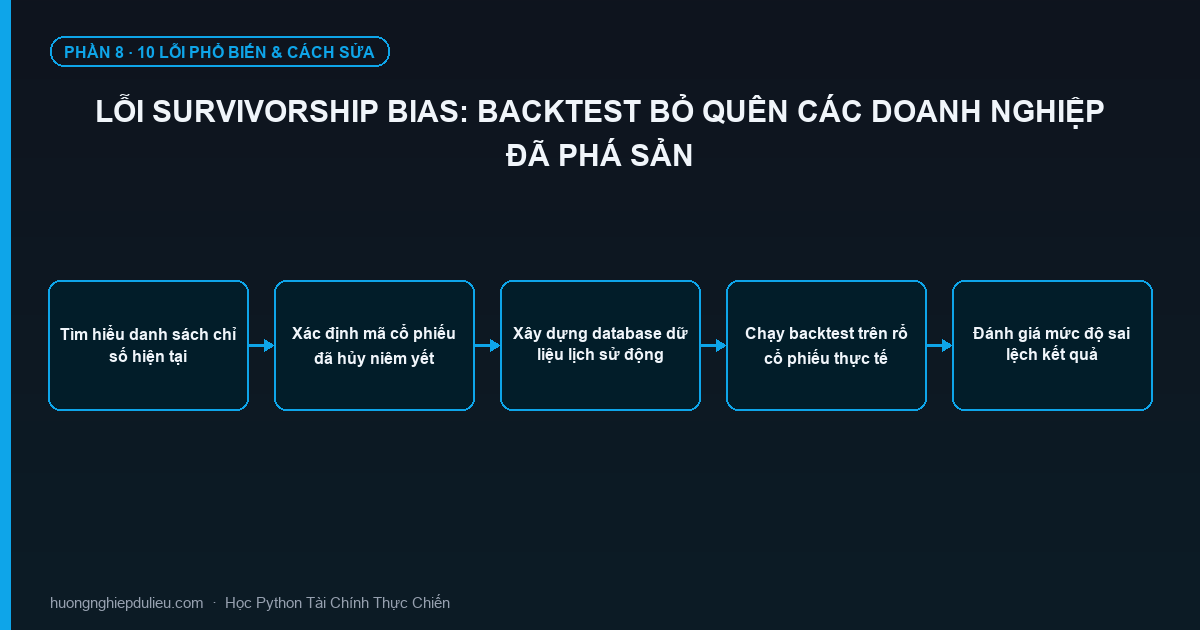 Lỗi Survivorship Bias: Backtest Bỏ Quên Các Doanh Nghiệp Đã Phá Sản