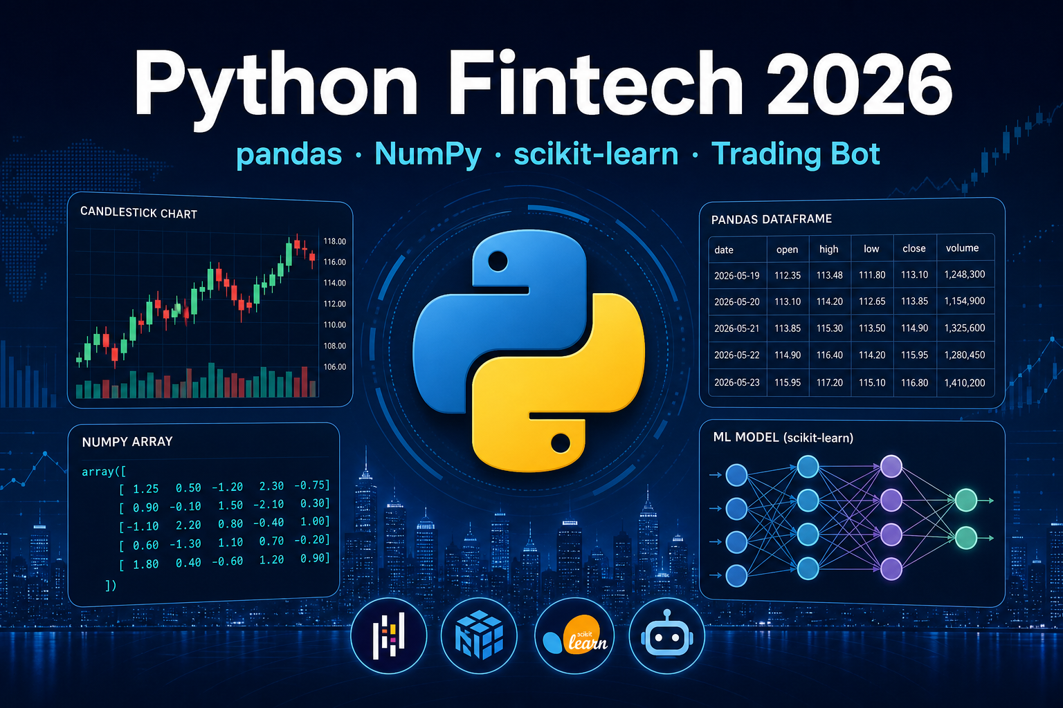 Python Vẫn Thống Trị Fintech 2026: Pandas, NumPy, Scikit-learn Là Bộ Công Cụ Chuẩn Cho Trading Bot