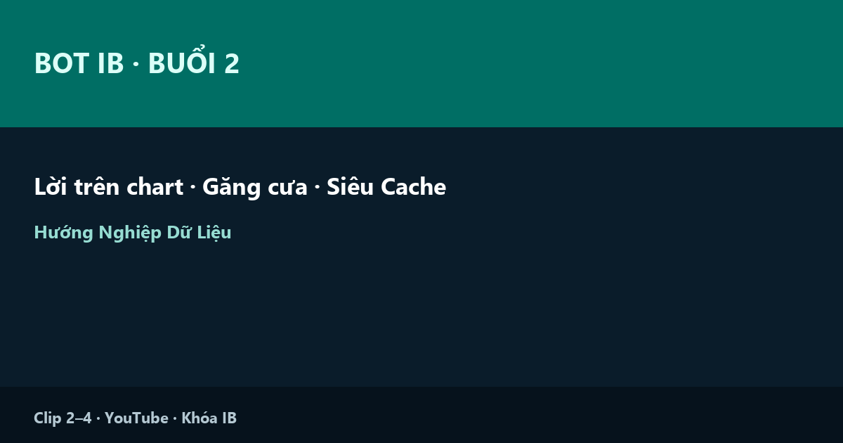 Bot IB Buổi 2: Lời trên chart, qua sóng găng cưa & Siêu Cache 1-Pass