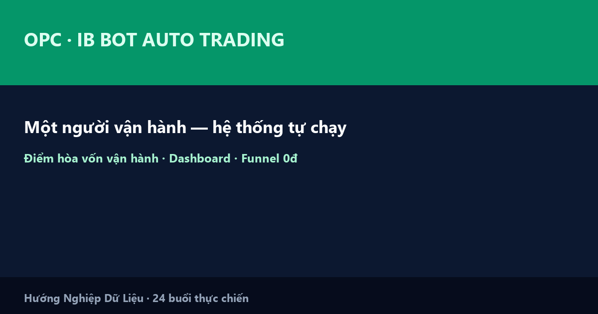 OPC trong hệ thống IB Bot: làm chủ điểm hòa vốn vận hành