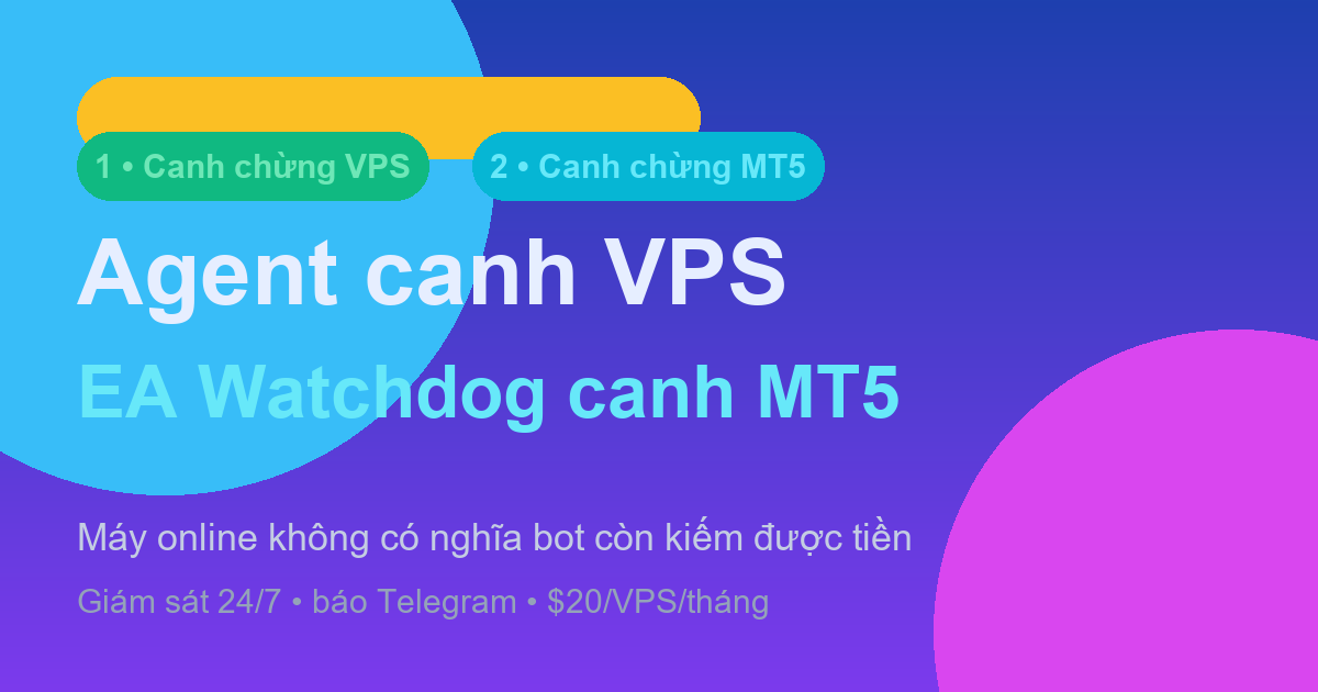 2 Lớp Canh Chừng: Agent Canh VPS, EA Watchdog Canh MT5 – Vì Sao Giám Sát “Máy Còn Sống” Là Chưa Đủ