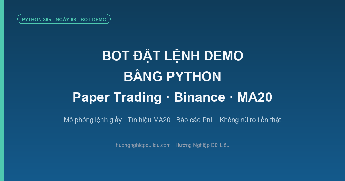 Bot Đặt Lệnh Demo Bằng Python | Paper Trading Binance, MA20, Báo Cáo PnL (Python 365 Ngày 63)