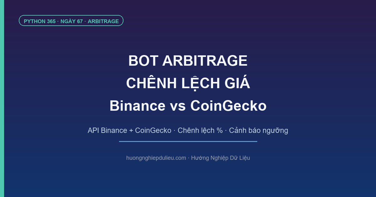 Bot Arbitrage Chênh Lệch Giá Bằng Python | Binance vs CoinGecko (Python 365 Ngày 67)