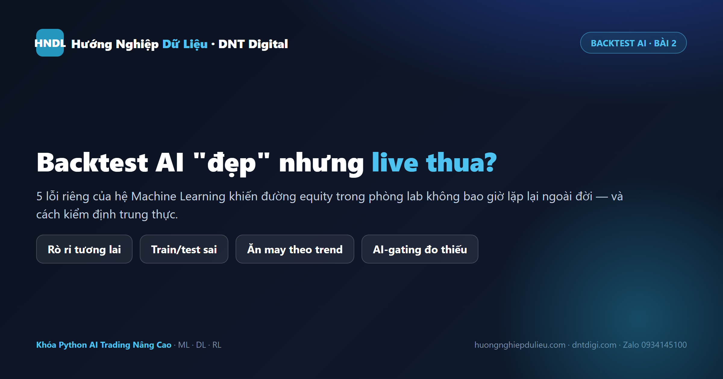 Backtest AI Đẹp Nhưng Live Thua: 5 Lỗi Riêng Của Hệ Machine Learning