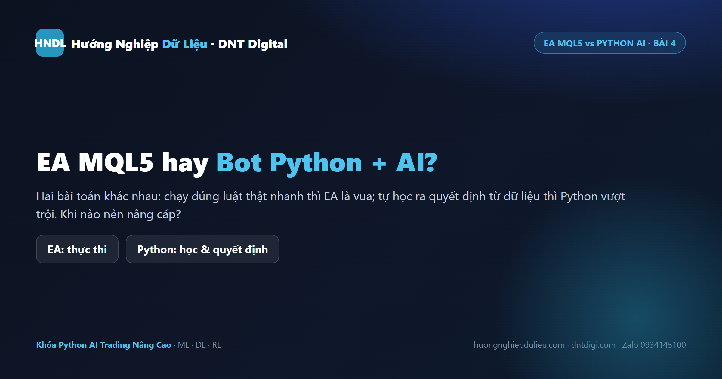 EA MQL5 Hay Bot Python + AI? Khi Nào Nên Nâng Cấp Lên AI Trading