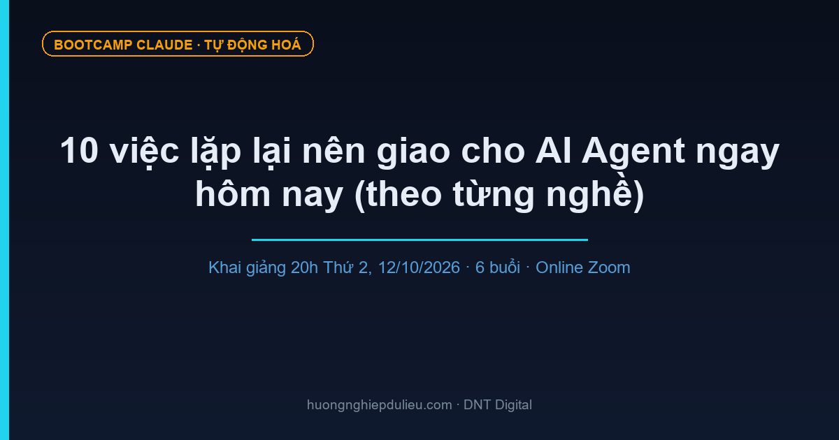 10 việc lặp lại nên giao cho AI Agent ngay hôm nay (theo từng nghề)